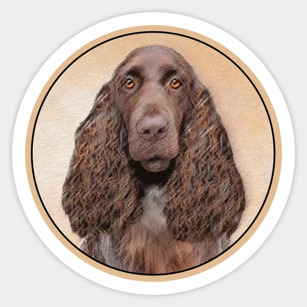 Field Spaniel Painting - Cute Original Dog Art Sticker by Alpen Designs